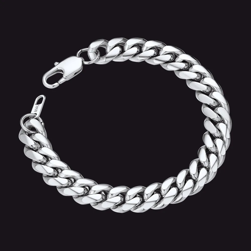 Stainless Steel Cuban Link Chain Bracelet Gift for Men