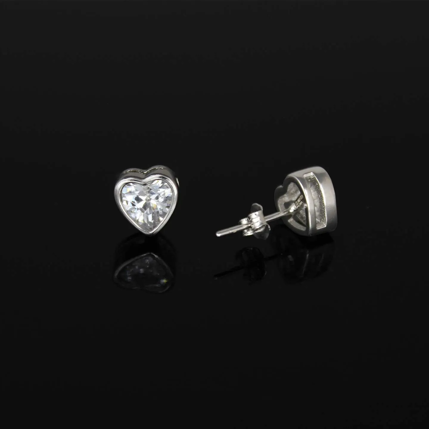 Sterling Silver Hypoallergenic Shine Zircon Earrings Studs for Women