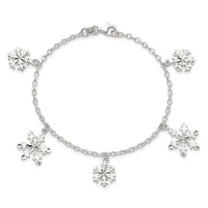 Sterling Silver Snowflake Charm Bracelet