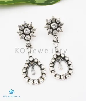 The Avni Silver Gemstone Earrings (White)