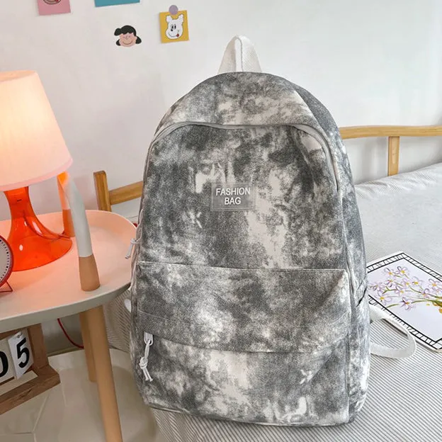 Tie-Dye Trendy Large Capacity Student Schoolbag