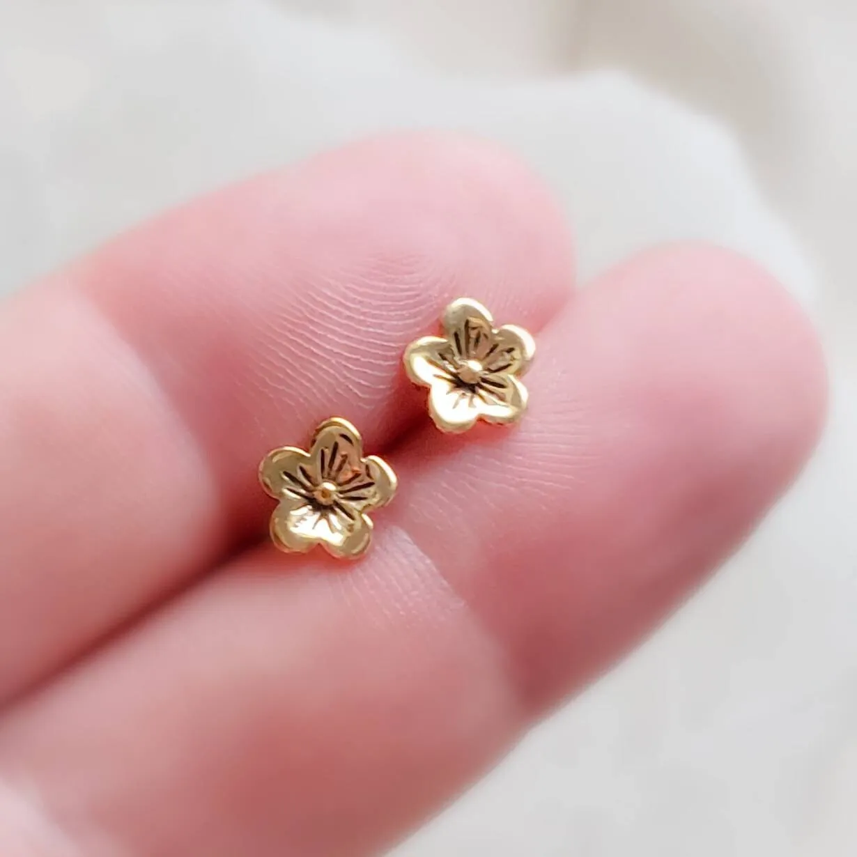 Tiny Cherry Blossom Studs