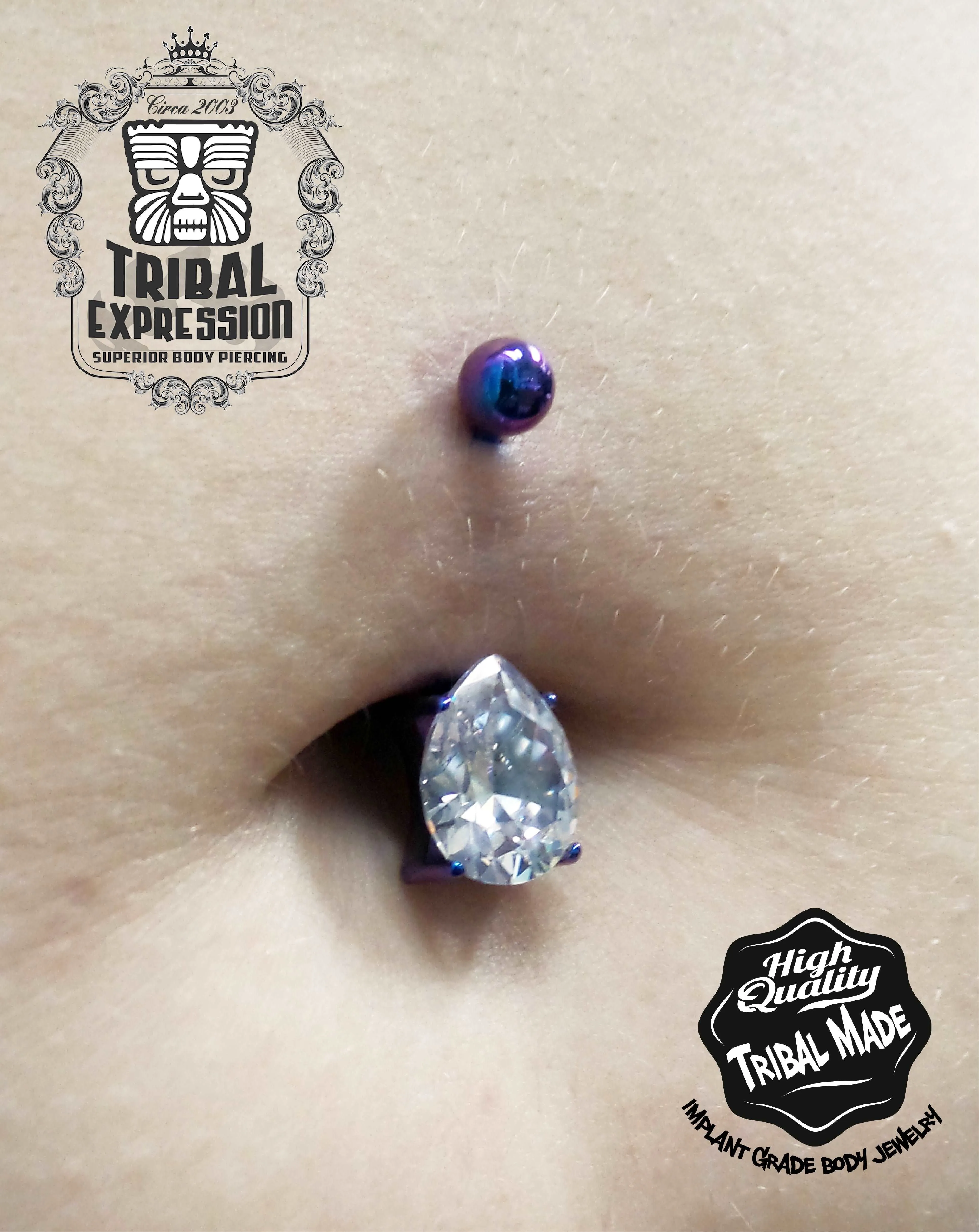 Titanium AAA cubic teardrop navel curve