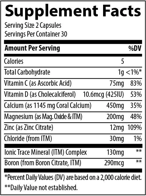 Trace Minerals Coral Calcium w/ConcenTrace 60 Capsule