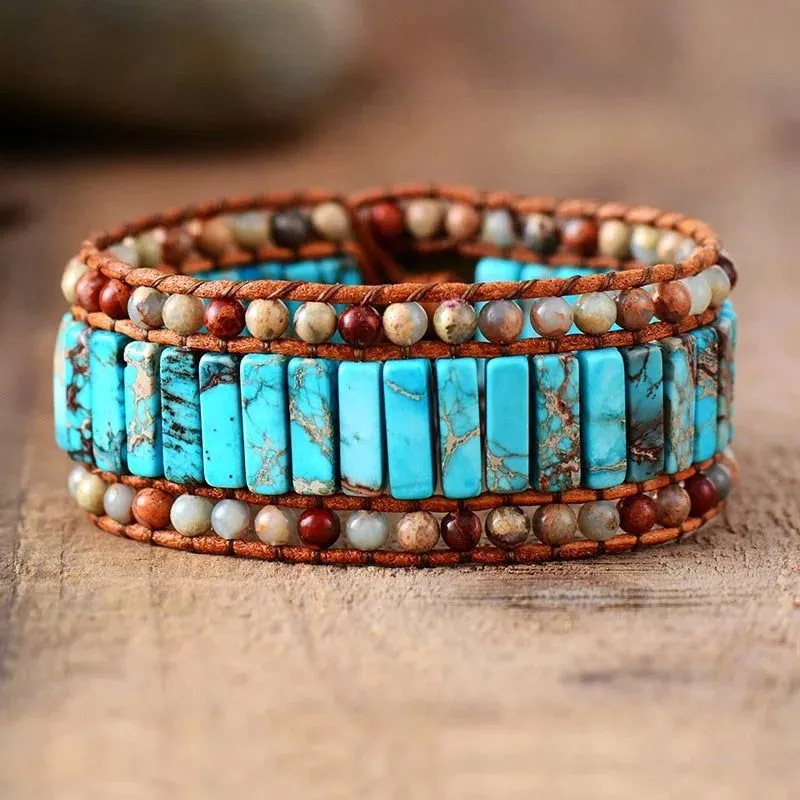 Turquoise Treasures Leather Cuff