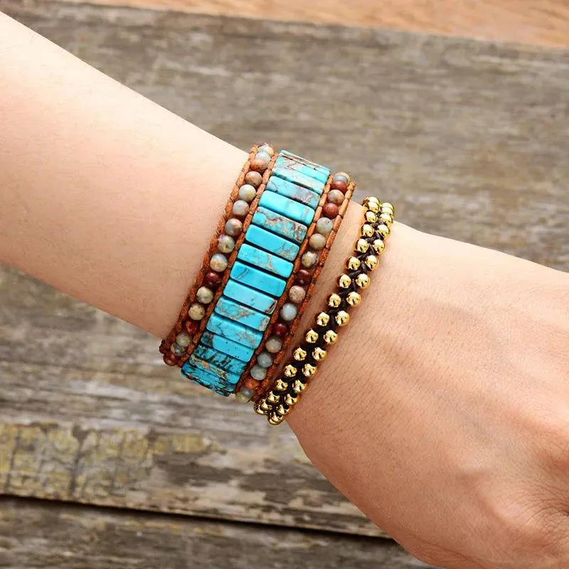 Turquoise Treasures Leather Cuff