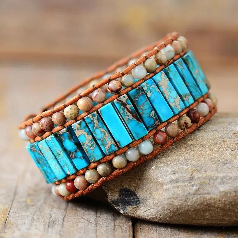 Turquoise Treasures Leather Cuff