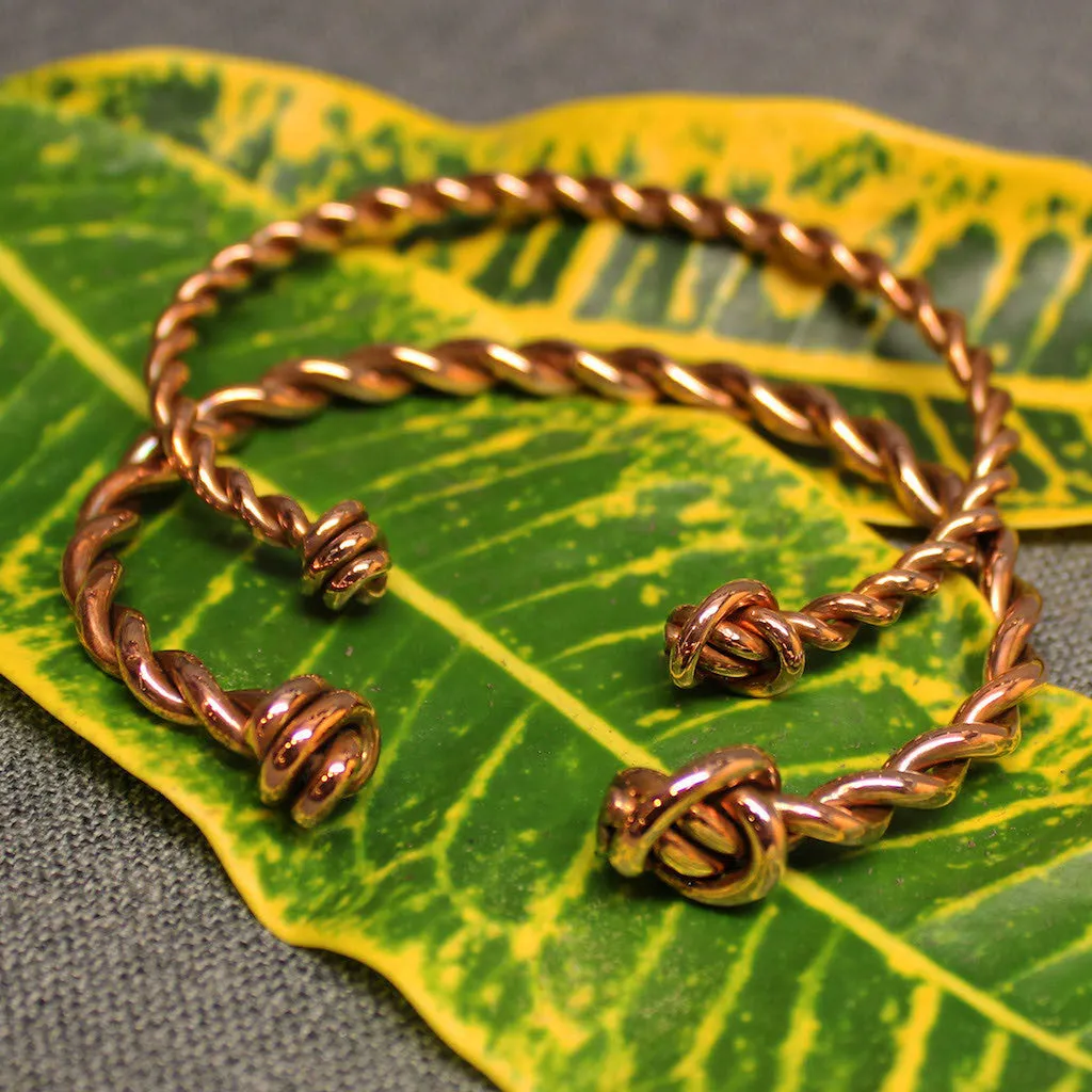 Twisted Knot Copper Cuff Bracelet