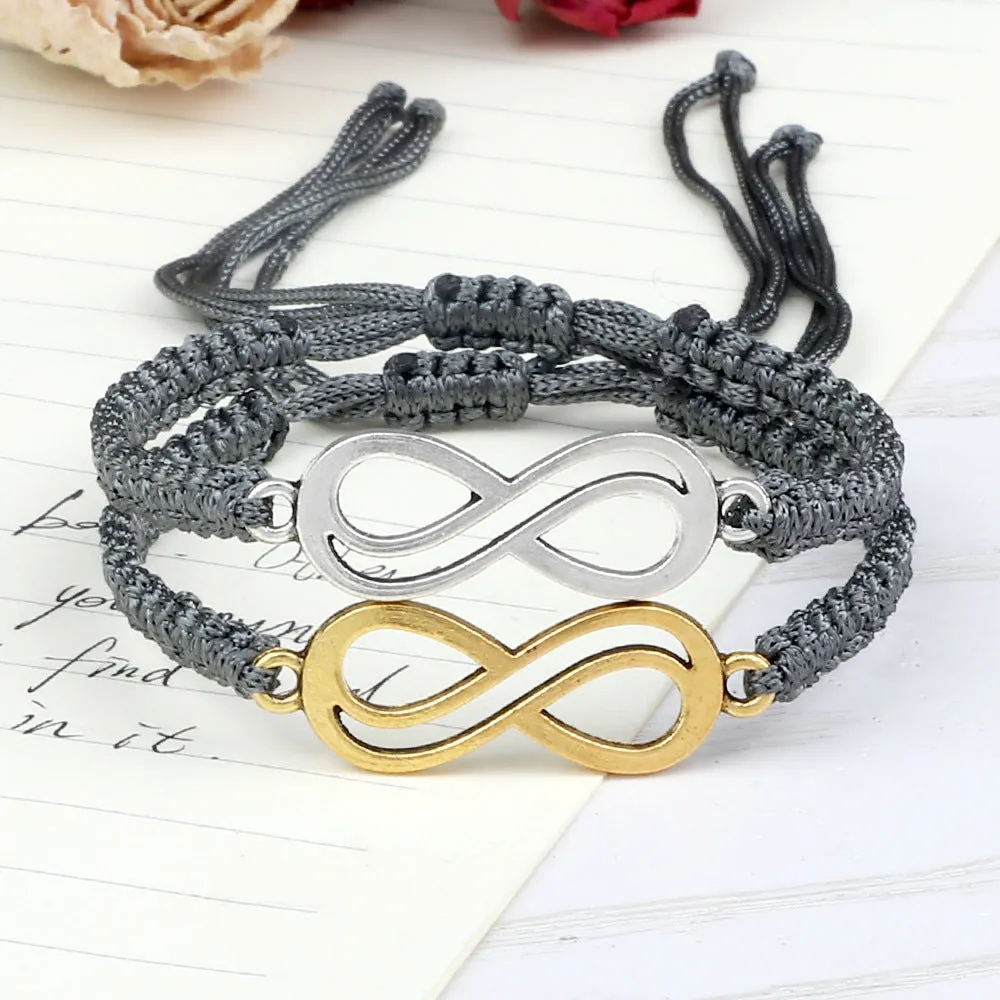 Woven Handmade Double-layer Eight-character Modeling Jewelry Pendant Adjustable Hand Strap Bracelet