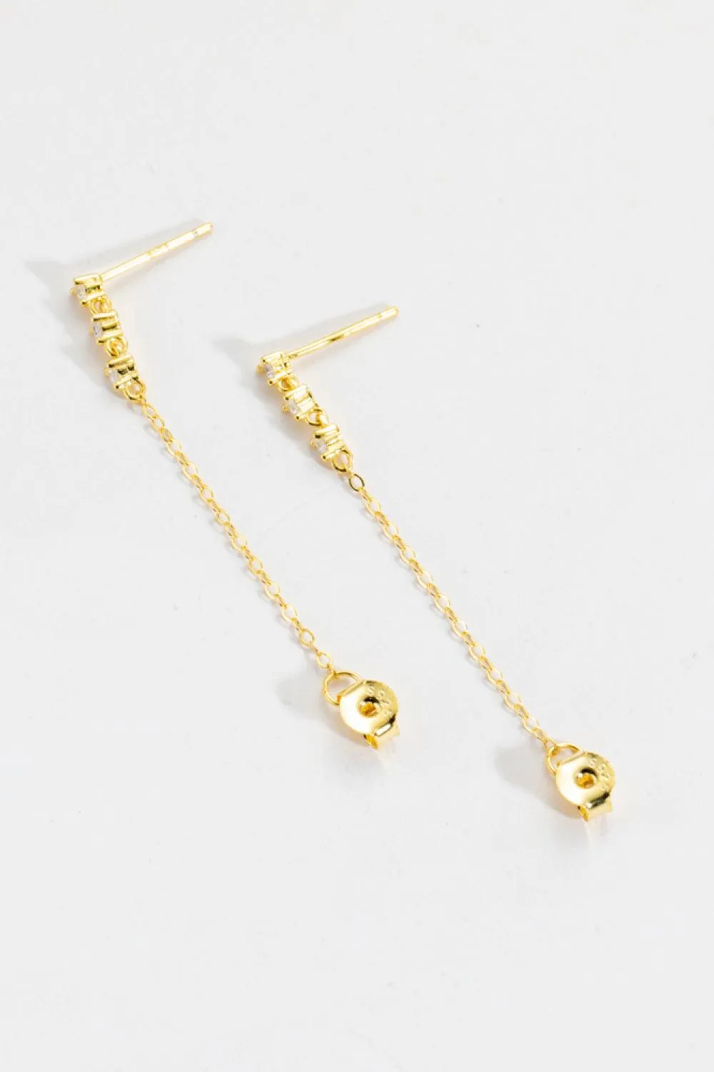 Zircon 925 Sterling Silver Chain Earrings