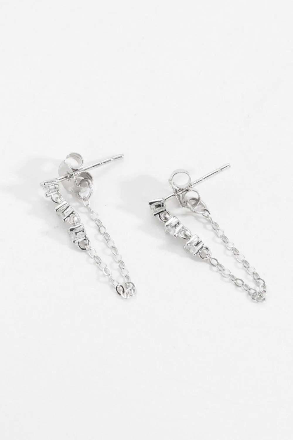 Zircon 925 Sterling Silver Chain Earrings