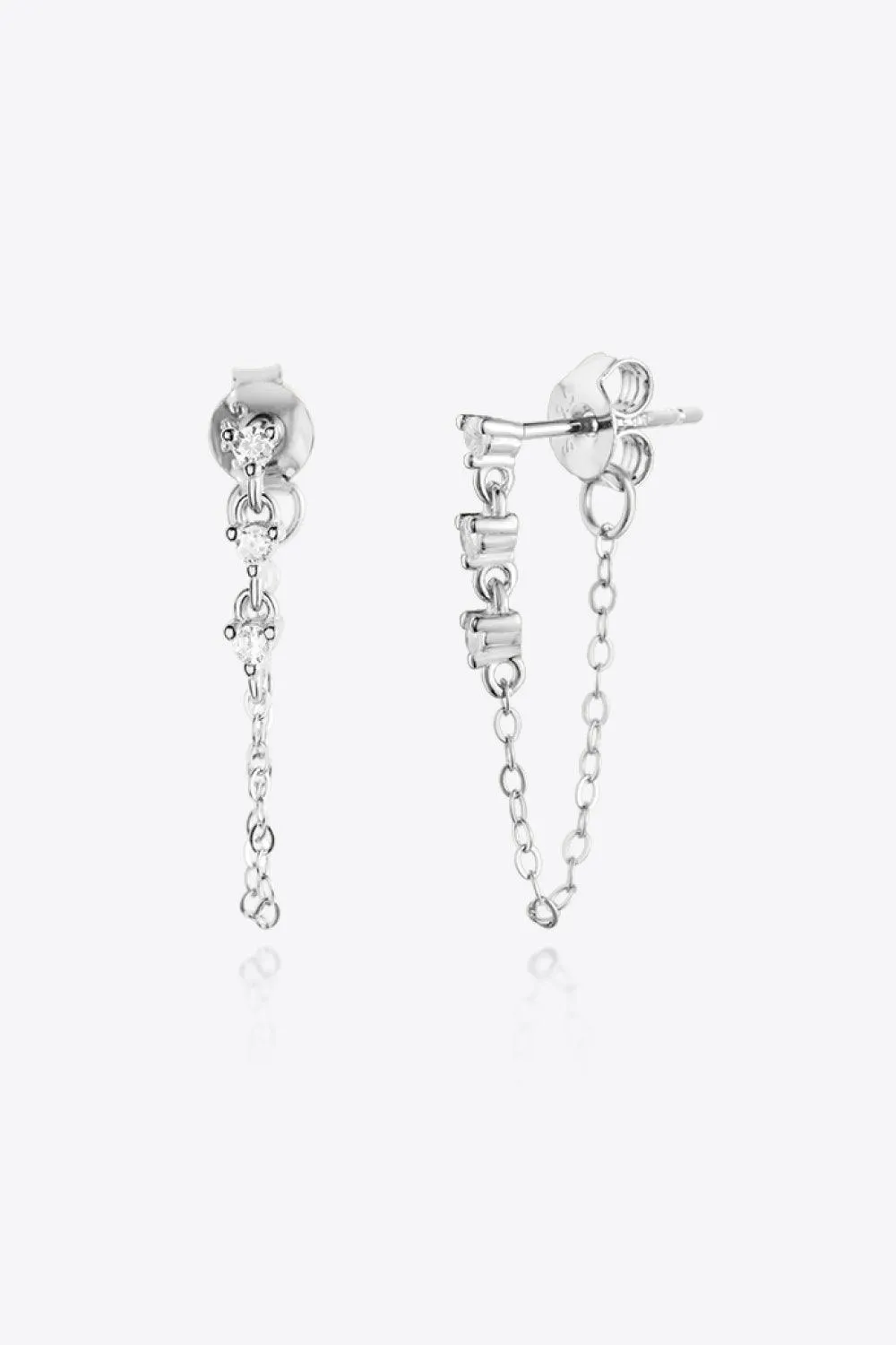 Zircon 925 Sterling Silver Chain Earrings