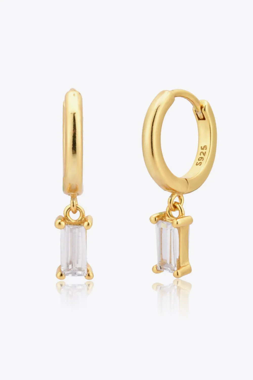 Zircon Huggie Drop Earrings